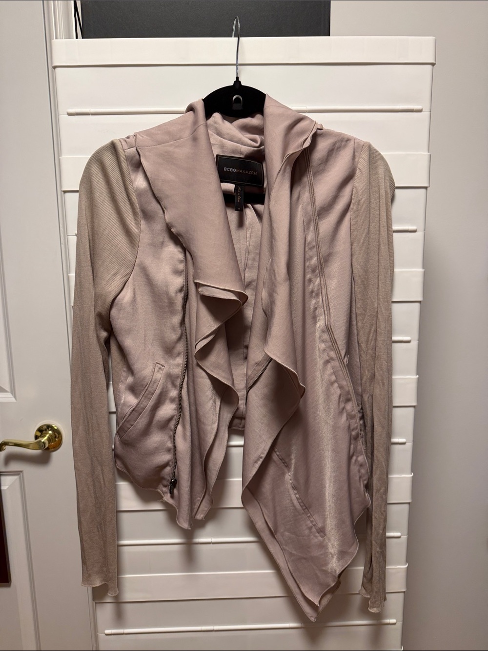 BCBGMaxAzria Blush Satin Jacket